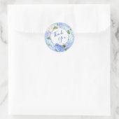 Sticker Rond Blue Hydrangea Rose verdure Merci Floral (Sac)