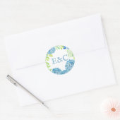 Sticker Rond Blue Hydrangea Sophisticated Mariage (Enveloppe)