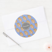 Sticker Rond Blue I love Hamsters Hamster Motif (Enveloppe)