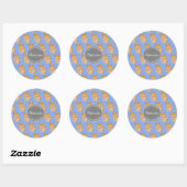 Sticker Rond Blue I love Hamsters Hamster Motif (Feuille)