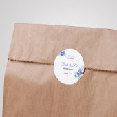 Sticker Rond Blue Iris Bride to Be Something Blue Bridal Shower