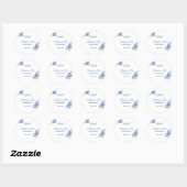 Sticker Rond Blue Iris Bride to Be Something Blue Bridal Shower (Feuille)