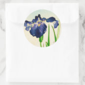 Sticker Rond Blue Iris - imprimé japonais aquarelle (Sac)
