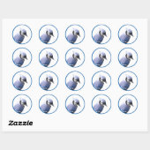 Sticker Rond Blue Jay (Feuille)