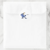 Sticker Rond Blue Jay Jouer Au Baseball (Sac)