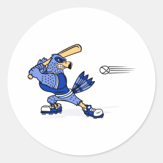 Sticker Rond Blue Jay Jouer Au Baseball (Devant)