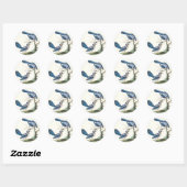 Sticker Rond Blue Jays sont de jolis oiseaux (Feuille)