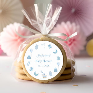 Sticker Rond Blue Jean Baby Denim Baby shower Merci
