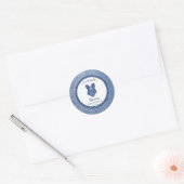 Sticker Rond Blue jean filles denim baby shower merci pour (Enveloppe)