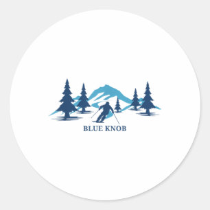 Sticker Rond Blue Knob Pennsylvania Ski Resort T-s Skier