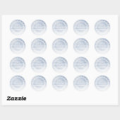 Sticker Rond Blue Lace Mandala Wedding Favor (Feuille)