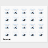 Sticker Rond Blue Little Boo Ghost Witch Baby Shower (Feuille)