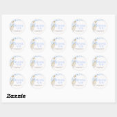 Sticker Rond Blue Little Silly Goose Baby Shower (Feuille)