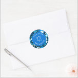 Sticker Rond Blue Marble Star de David Custom Bar Bat mitzvah<br><div class="desc">Un autocollant parfait pour un bat mitzvah, bar mitzvah ou toute autre célébration juive ! La main a fait de l'art abstrait pour vous. ENTIÈREMENT PERSONNALISABLE ! Cliquez sur "Personnaliser" ci-dessus pour modifier le texte. Cliquez sur "modifier à l'aide de l'outil de conception" pour ajuster les polices, les couleurs et...</div>