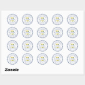 Sticker Rond Blue Mediterranean Lemons Adresse de retour (Feuille)