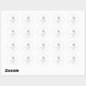 Sticker Rond Blue Merci Perles & Prosecco Enterrement de Vie de (Feuille)