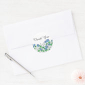 Sticker Rond Blue Morning Glory Flowers Merci (Enveloppe)
