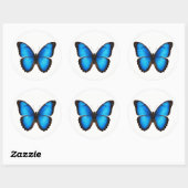 Sticker Rond Blue Morpho Brilliance (Feuille)
