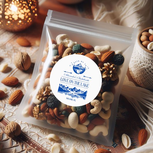 Sticker Rond Blue Nautical Party Thème