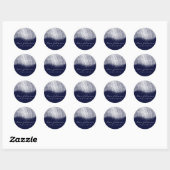 Sticker Rond Blue Navy Argent Gris Parties scintillant Maquilla (Feuille)