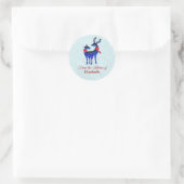 Sticker Rond Blue Nordic Reindeer Pair Cuisine (Sac)