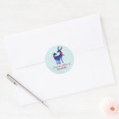 Sticker Rond Blue Nordic Reindeer Pair Cuisine (Enveloppe)