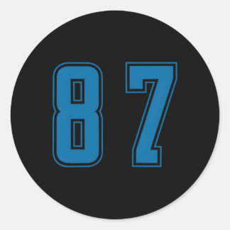 Sticker Rond Blue Number 87 Team Junior Sports Numéroté Uniform