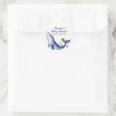 Sticker Rond Blue Ocean Whimsical Duck Stars Baby shower balein (Sac)