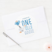 Sticker Rond Blue One Silly Goose 1er anniversaire (Enveloppe)