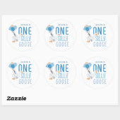 Sticker Rond Blue One Silly Goose 1er anniversaire (Feuille)
