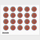 Sticker Rond Blue Orange Basketball Thème Bar Mitzvah (Feuille)