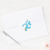 Sticker Rond Blue Orange Tentacles (Enveloppe)