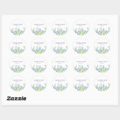 Sticker Rond Blue Oublie moi pas Mariage aquarelle (Feuille)