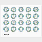 Sticker Rond Blue Oubliez Moi Pas Fleurs Funérailles (Feuille)