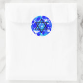 Sticker Rond Blue Paint Splatter Étoile juive (Sac)
