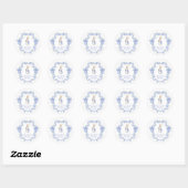 Sticker Rond Blue Peter Rabbit Boy Baby shower Merci (Feuille)