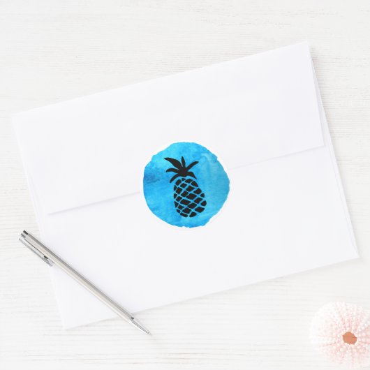 Sticker Rond Blue Pineapple (Enveloppe)