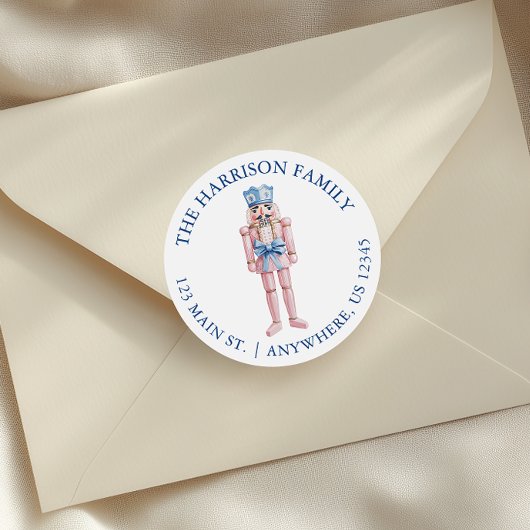 Sticker Rond Blue Pink Chinoiserie Toile Nutcracker Adresse