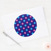 Sticker Rond Blue Pink Cyan Polka Dot Pattern (Enveloppe)