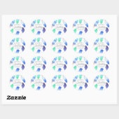 Sticker Rond Blue Popsicle Anniversaire de enfant personnalisé (Feuille)