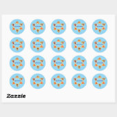 Sticker Rond Blue Purim Hamantaschen (Feuille)