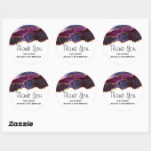 Sticker Rond Blue & Purple Space & Stars Moderne Agate Annivers (Feuille)