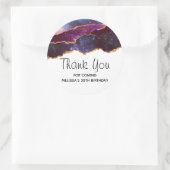 Sticker Rond Blue & Purple Space & Stars Moderne Agate Annivers (Sac)