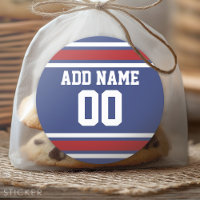 Blue Red Football Jersey Nom personnalisé Numéro