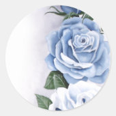 Sticker Rond Blue Regency Bridgerton Rose (Devant)