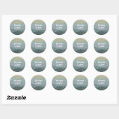 Sticker Rond Blue Retro Mountains and Forest Wedding Favor (Feuille)