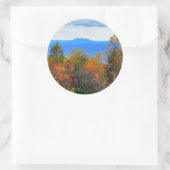 Sticker Rond Blue Ridge Parkway Fall Vue sur Pilot Mountain (Sac)