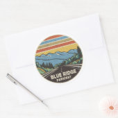 Sticker Rond Blue Ridge Parkway Mountains (Enveloppe)