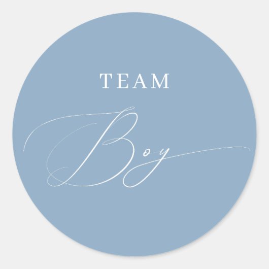 Sticker Rond Blue Script Team Boy Genre Reveillez (Devant)