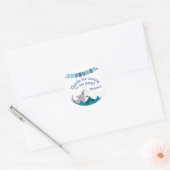 Sticker Rond Blue Shark Nautical Birthday Favoriser Merci (Enveloppe)